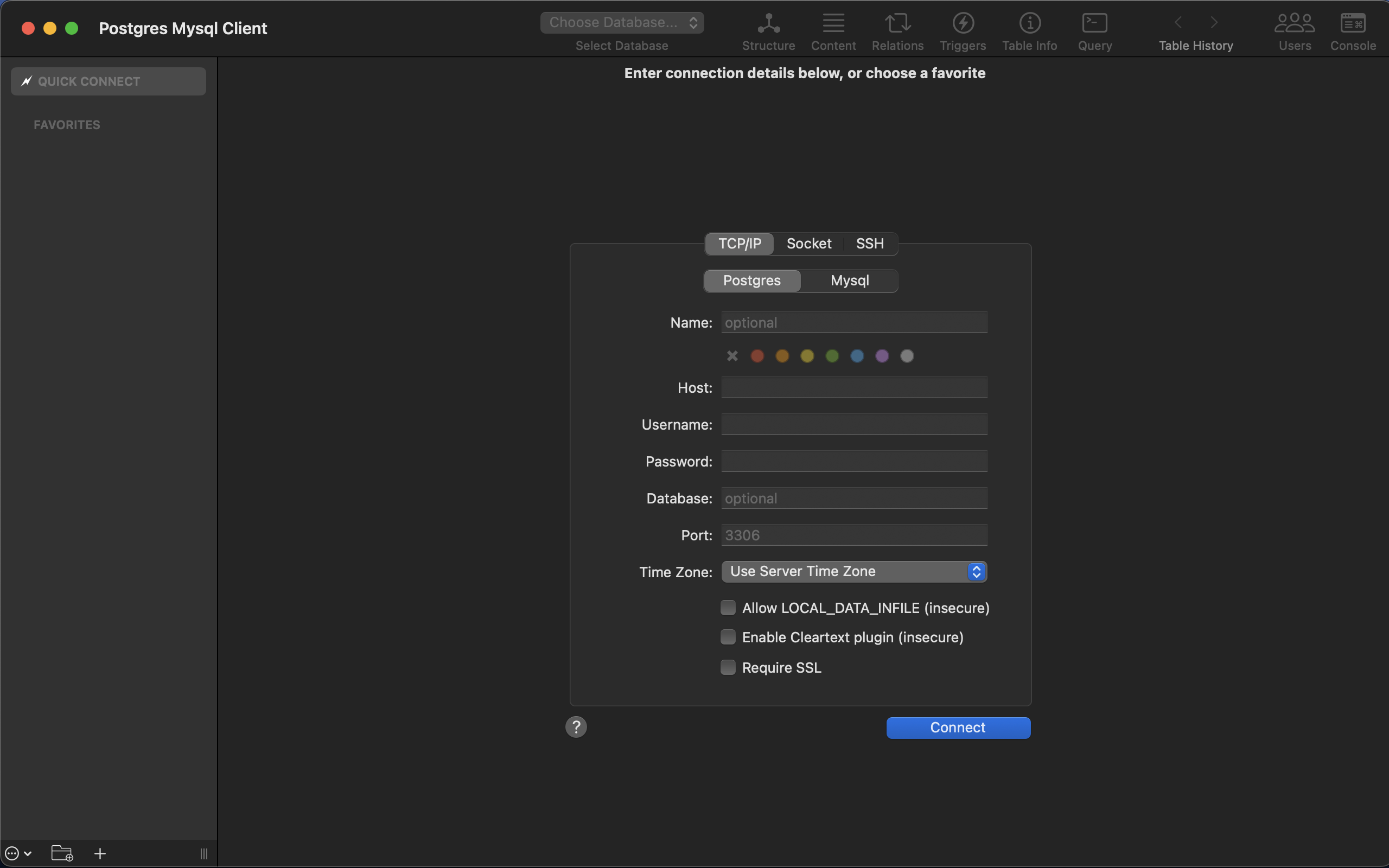 Postgres Mysql Client Screenshot